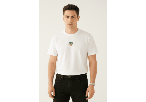 'Life Stream' Nakışlı, Erkek Regular Size Tshirt W 'Life Stream' Nakışlı, Erkek Regular Size Tshirt W