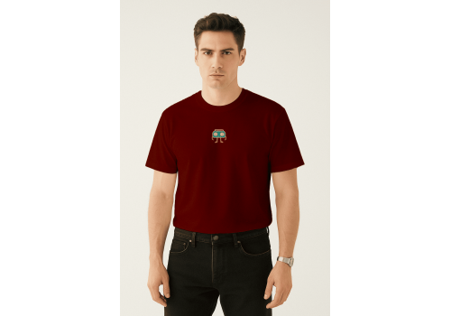 'Life Stream' Nakışlı, Erkek Regular Size Tshirt Bo 'Life Stream' Nakışlı, Erkek Regular Size Tshirt Bo