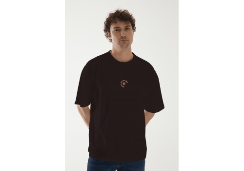 'Follow The Sun' Nakışlı, Erkek Yarım Oversize Tshirt S