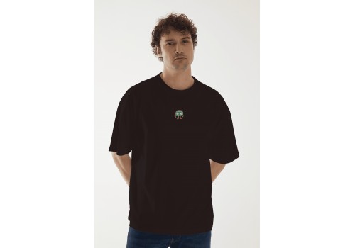'Life Stream' Nakışlı, Erkek Yarım Oversize Tshirt S 'Life Stream' Nakışlı, Erkek Yarım Oversize Tshirt S